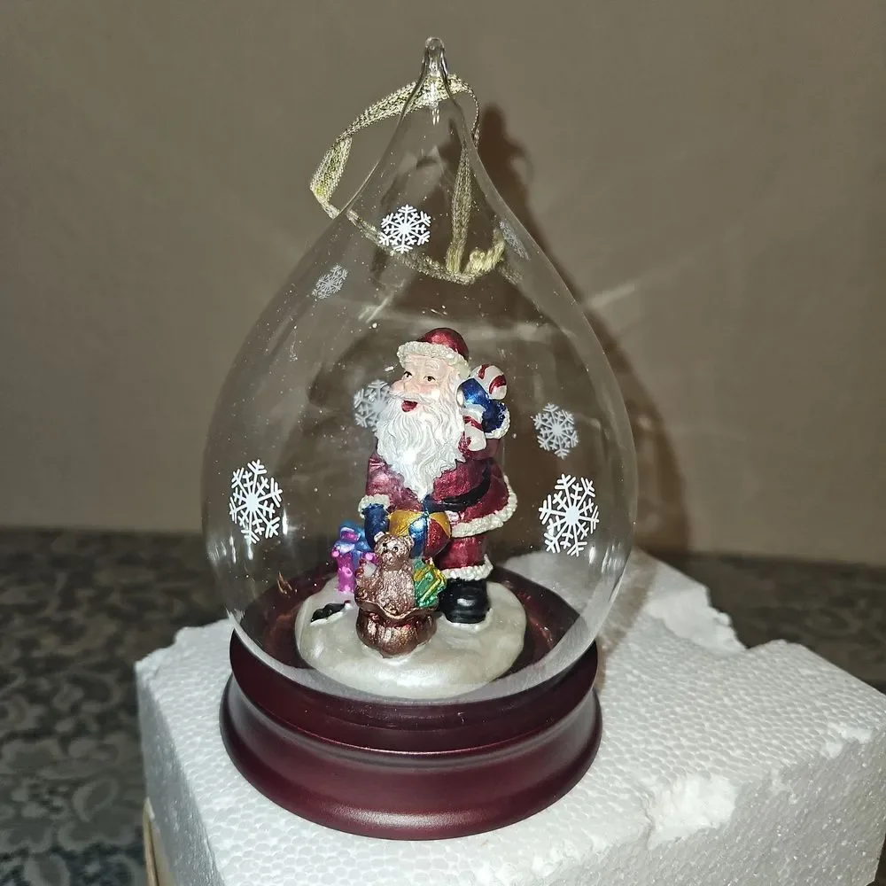 Vintage Sorelle Santa Teardrop Glass Globe Ornament